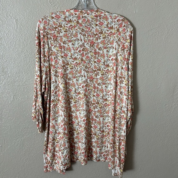 Lane Bryant Women’s Plus Size Floral Open Cardigan 18/20 2X Cream - Picture 6 of 6